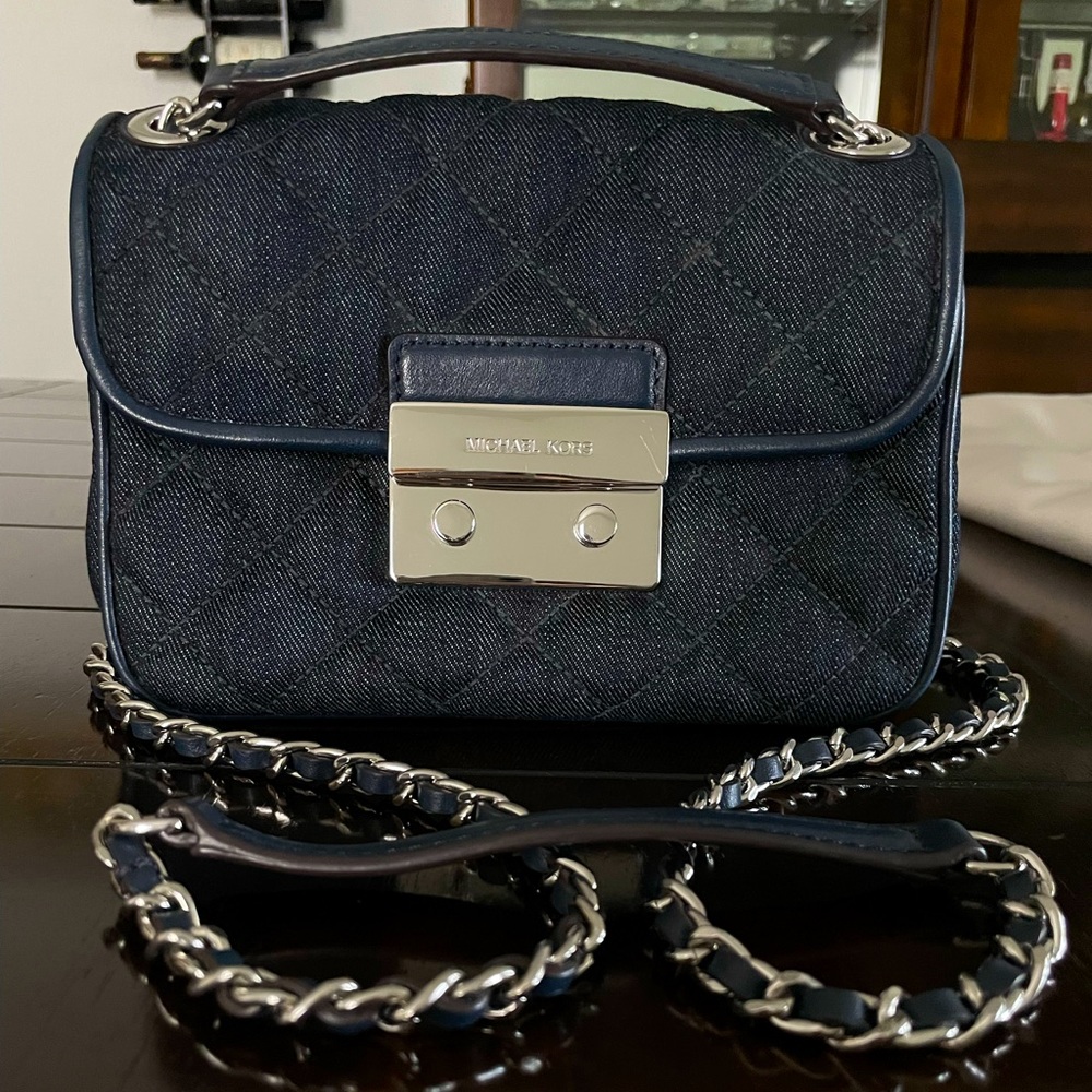 Michael Kora Sloan Dark Denim Shoulder Bag